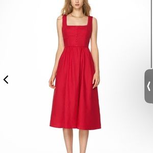 Square neck midi dress